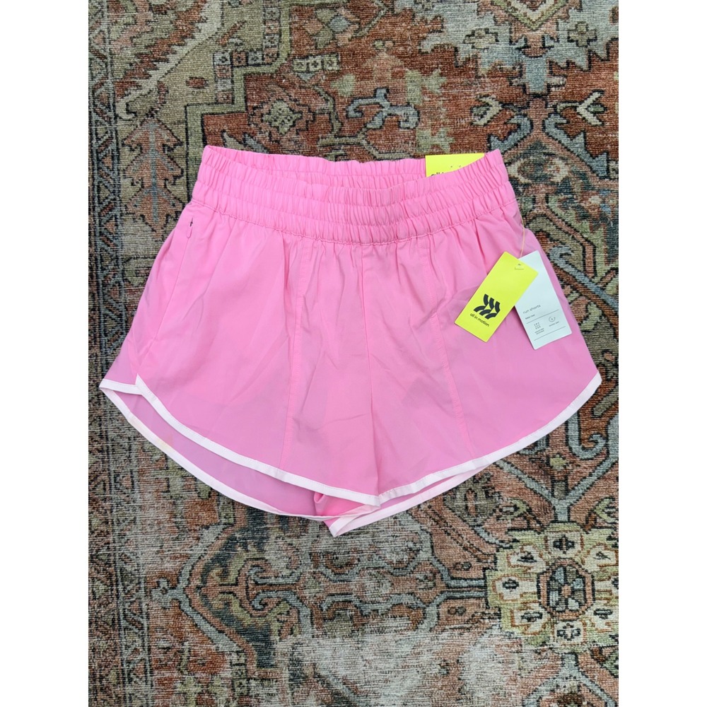 All in Motion Womens Pink Mid Rise Run Shorts Quick Dry Small NWT